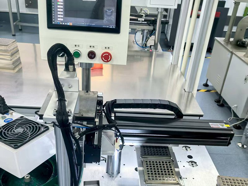 Buzzer lead-wire soldering station in MEIDI factory