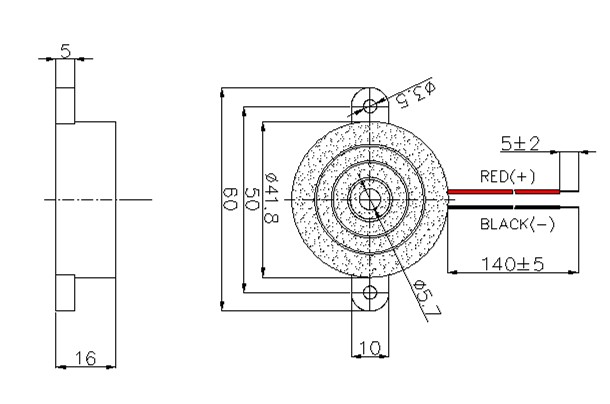 HND-4216 active piezoelectric buzzer front view